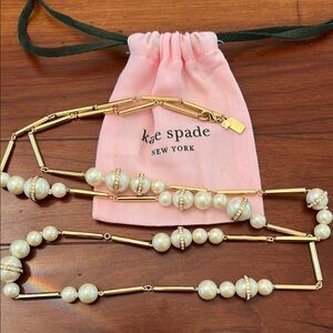 Kate Spade Gold and Pearl Long Necklace